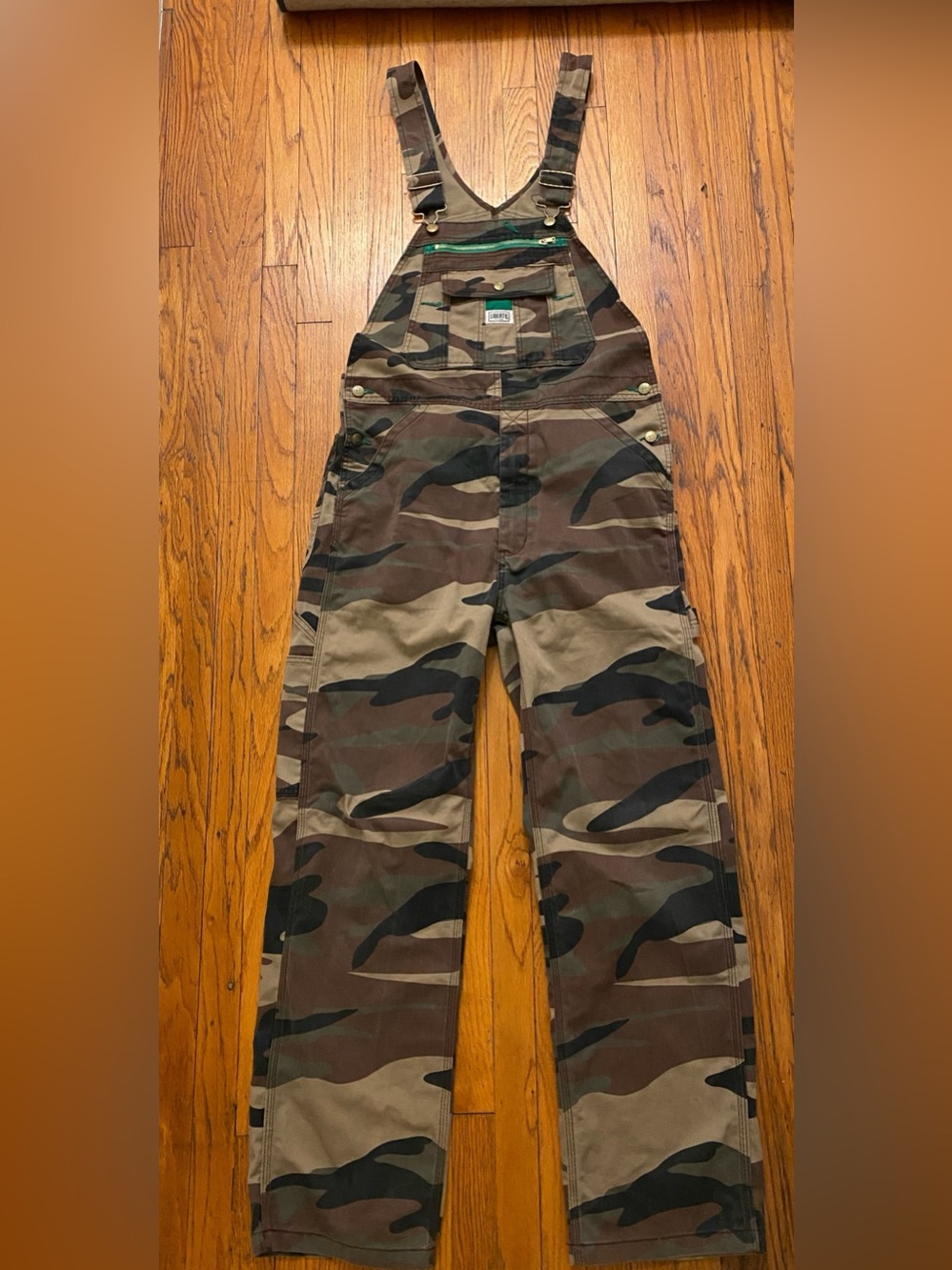 Liberty Camo Bib Overalls 32x32 Cotton Blend Twill Multicolor Military Like New